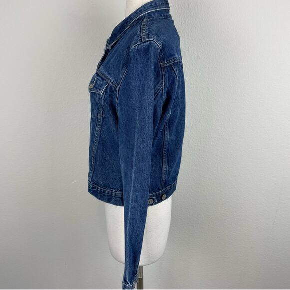 Vintage Blue Denim Squeeze Stephen Hardy Button Jacket Lg - Picture 5 of 7